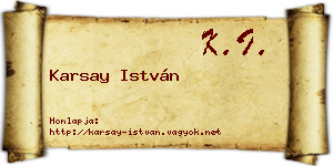 Karsay István névjegykártya