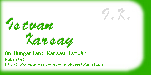 istvan karsay business card